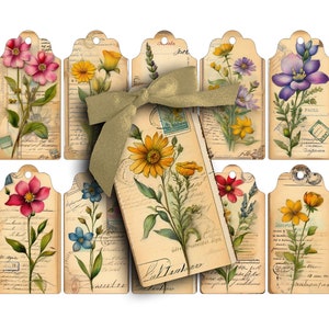 Floral Gift Tags: Vintage Style Printable Ephemera (Digital)
