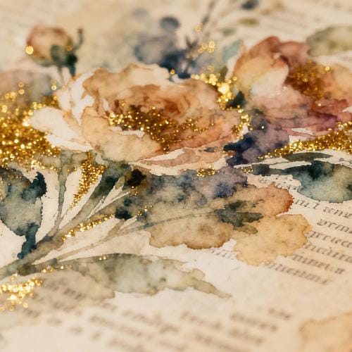 ヴィンテージクリスマスジャンクジャーナルページ：ロココ調シャビー