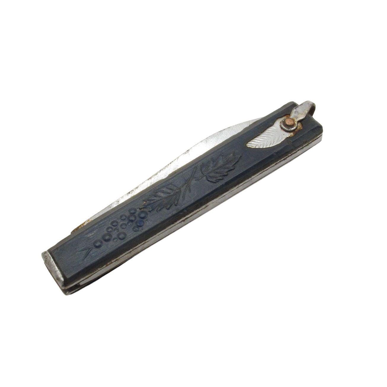 Soviet Pocket Knife | Blue Vineyard Handle | 1970s USSR Folding