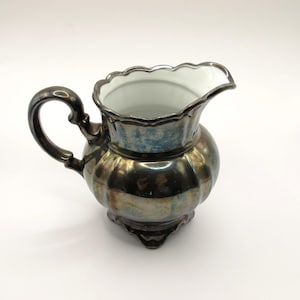 Pot à Lait / Crémier Vintage GKC Bavaria Allemagne - Décor Botanique Imprimé Végétal - Porcelaine