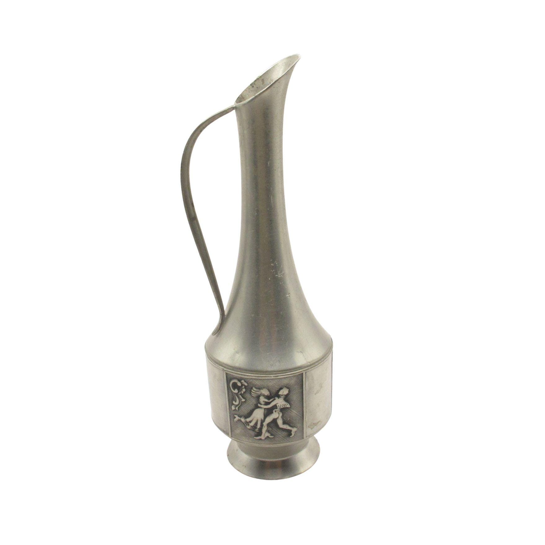 Vintage Hagness Pewter Pitcher: Norwegian Dancing Couple Vase - Etsy