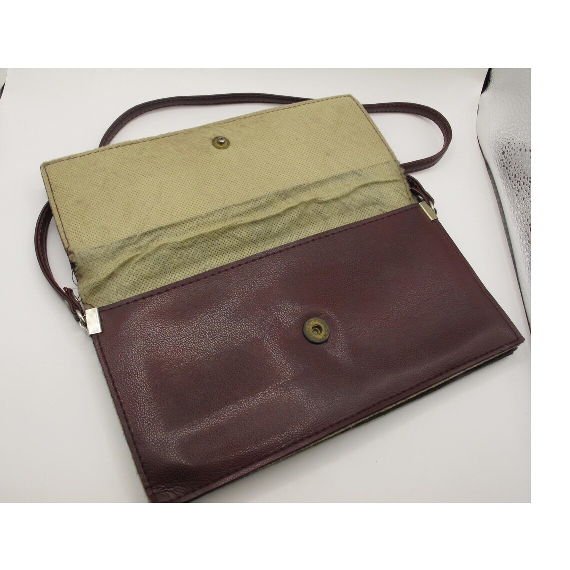 Italian Leather Handbag | Pietro Collezione Borse | 1980s Brown Minimalist Purse | Compact Shoulder Bag Italy Borse, foto 2 di 5