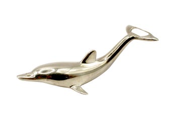 VTG Versilbert Flaschenöffner Delfin Form Figur Barware Küche Dekor