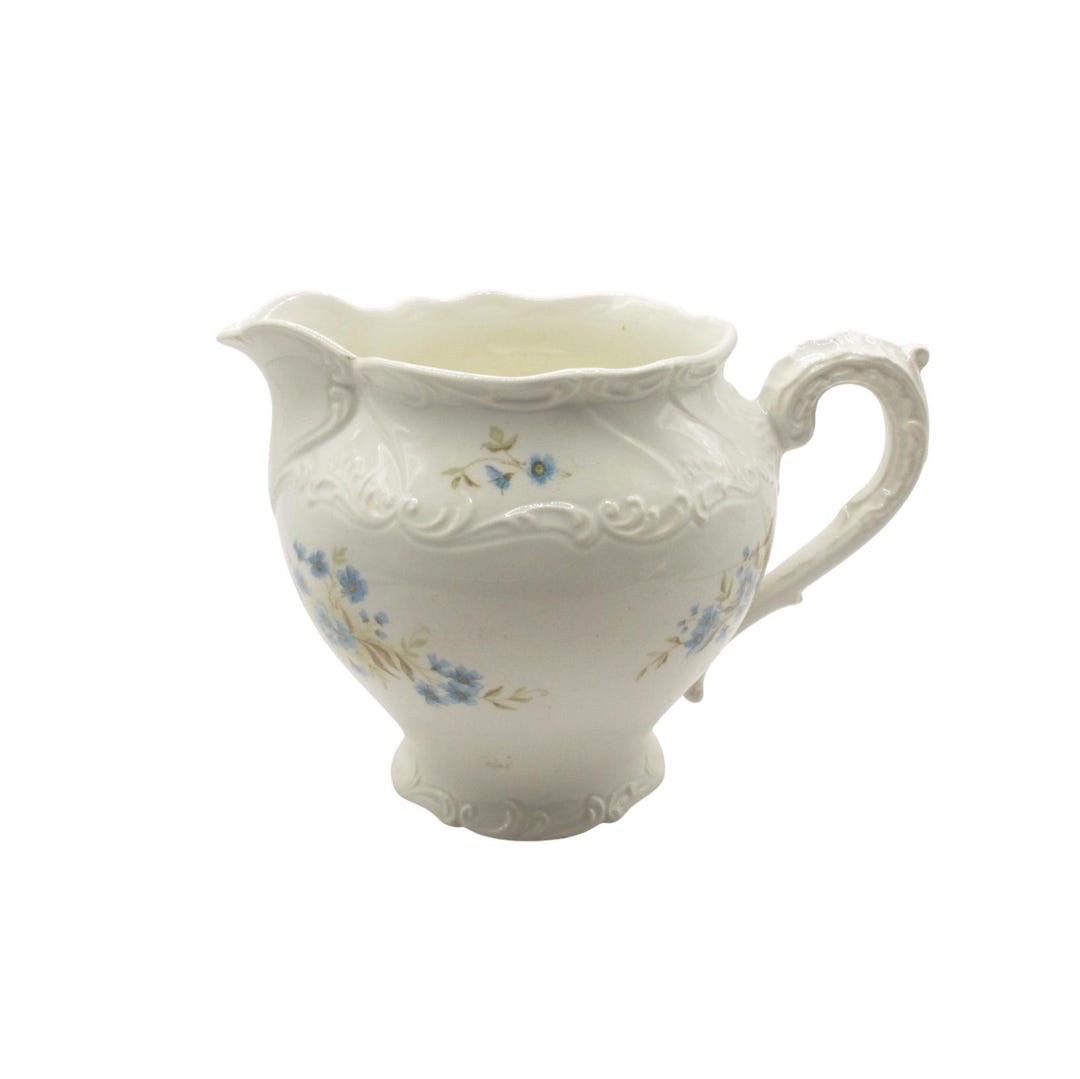 Vintage Societe Ceramique Maastricht Floral Creamer • Dutch Blue