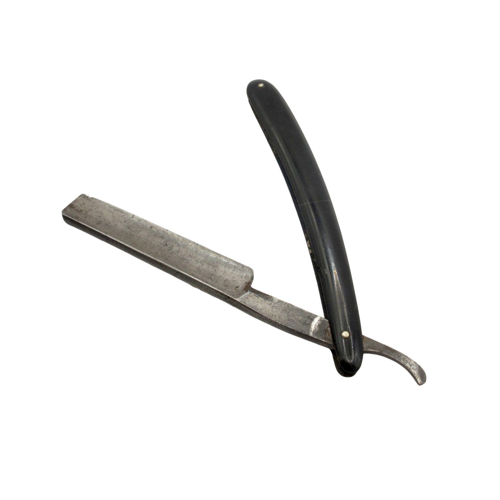 Antique Straight Razor Crown Sword Trademar Barber Razor Celluloid