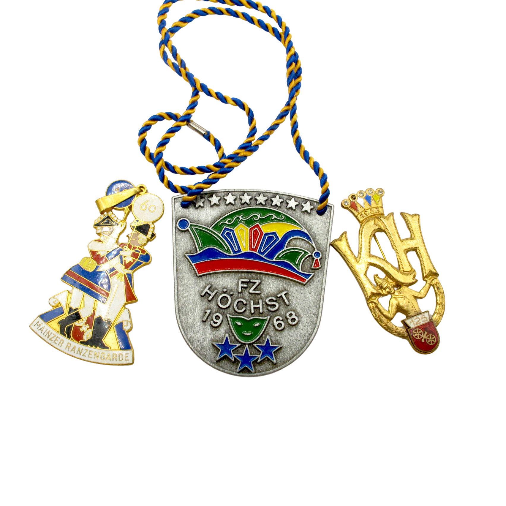 Mainz Carnival Medals Set of 3 | German Fastnacht Enamel Pendants