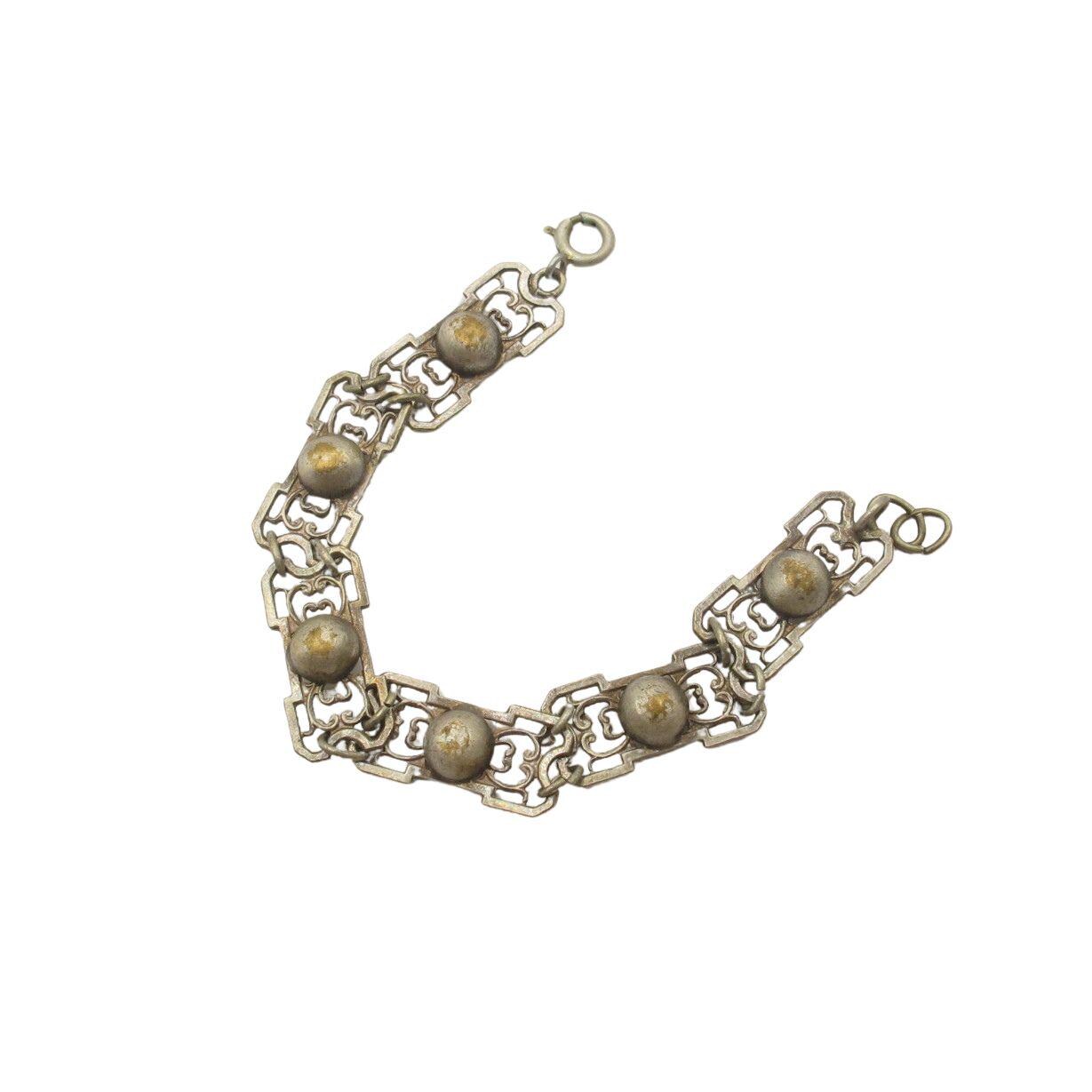 Bracelet Jonc Artisanal Style Art Nouveau Ethnique - Métal Argenté - Neuf Sans Emballage - Pièce Unique