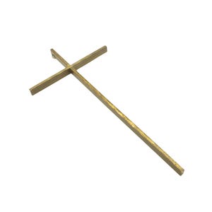 Vtg Brass Cross Crucifix Religious Home Decor Rustic Christianity Symbolism Wall Hanging Divine Protection Gift Idea