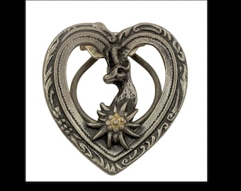 Alpine Trachtentasche – Hirsch & Edelweißherz, Trachtenschmuck