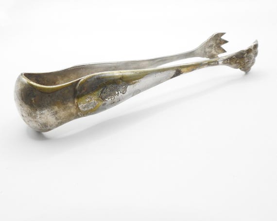 Antique Silver Plate Ice Tongs | Fratelli Broggi Milano | Late