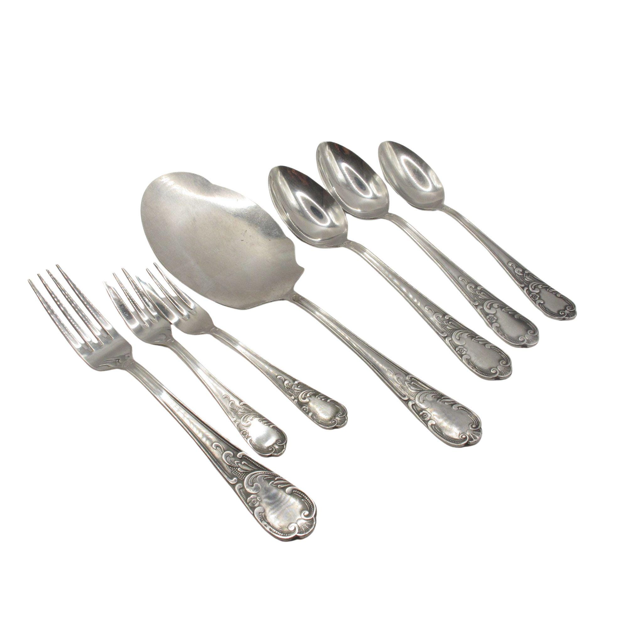 Vintage Innox Old English Dinner Fork - Stainless Steel With Worn Look, Made In Japan - View #8