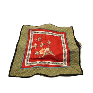Tovaglietta da parete in seta ricamata vintage cinese asiatico fatta a mano, decorazione per la casa, da collezione, strappata con difetto