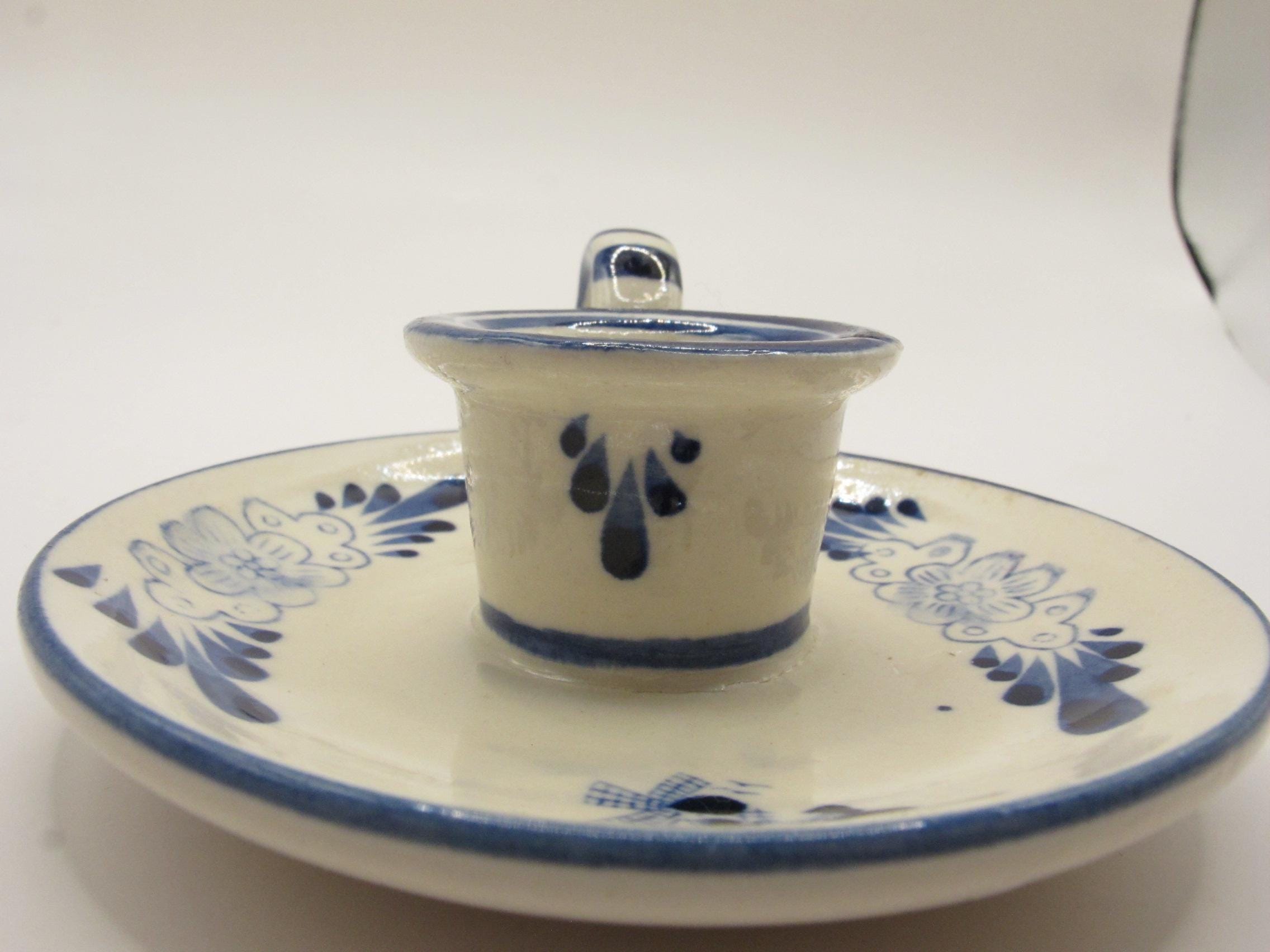 ヴィンテージ デルフトブルー カラーチャンバー キャンドルスティック