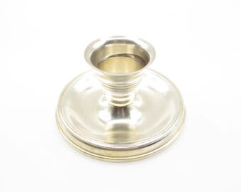 Bougeoir en argent de style Mid-Century | Objets métalliques scandinaves minimalistes français | Élégant support sculptural conique incurvé Modele Depose