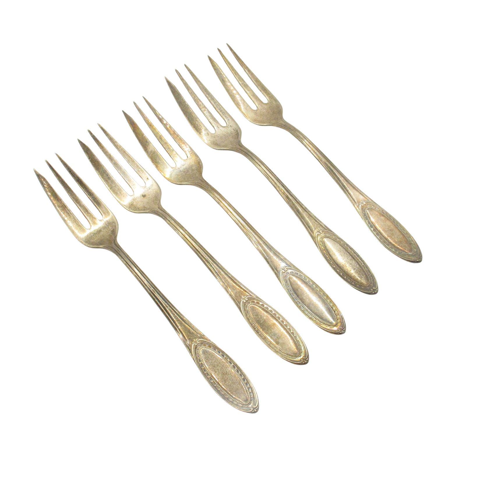 ヴィンテージ コルスマン シルバーメッキ デザートフォーク - 1930年代