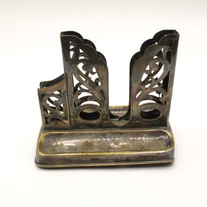 Porta tovaglioli antico placcato in argento Art Nouveau, decorazione rustica per la casa, da collezione, di fabbricazione europea, raro, unico