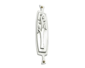 Tree of Life Mezuzah - Contemporary Pewter Judaica