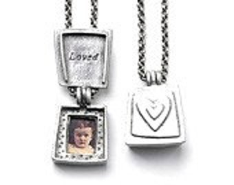 Loved Locket Charm - Contemporary Pewter Necklace