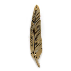 brass feather mezuzah image 1