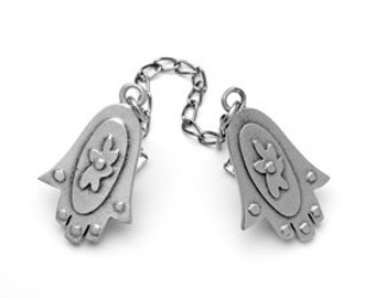 Hamsa Tallit Clip - Contemporary Pewter Judaica