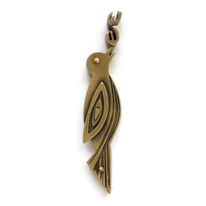 brass songbird mezuzah