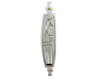 City Mezuzah - Contemporary Pewter Judaica