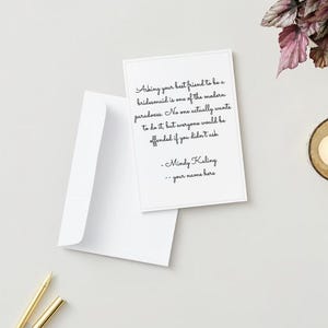 Você será meu cartão de madrinha - edição Mindy Kaling