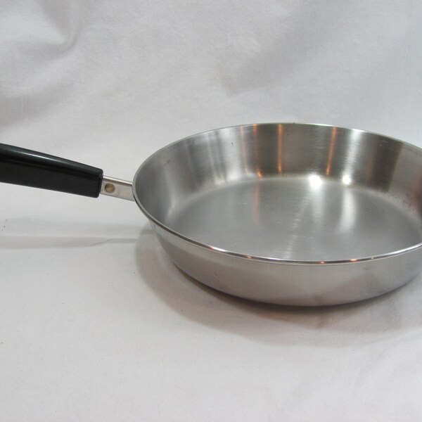 Vintage Revere Ware Tri Ply Disc Bottom Stainless Steel 10 inch Frying Pan Skillet