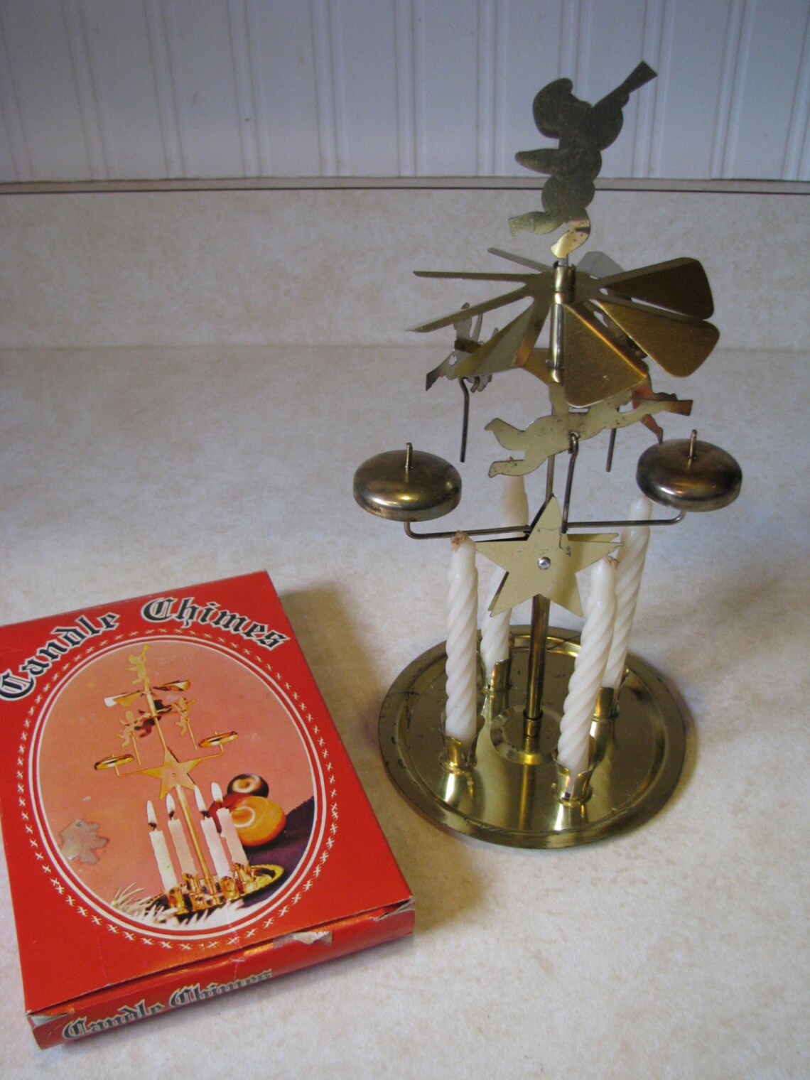 Vintage Brass Swedish Angel Chimes Christmas Candle Holder Etsy