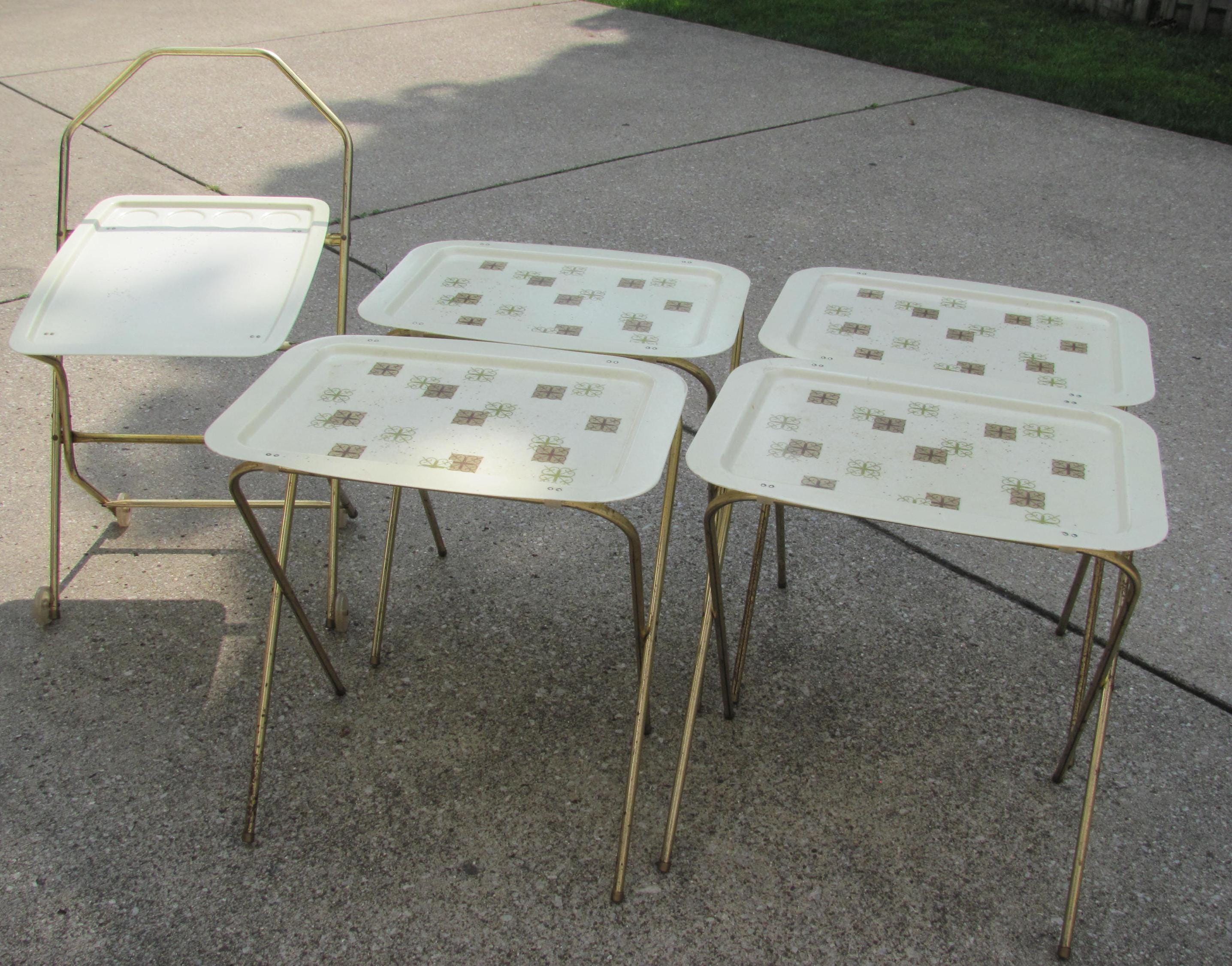 Folding Tables Vintage Fiberglass Tv Trays Vintage Folding TV Tray
