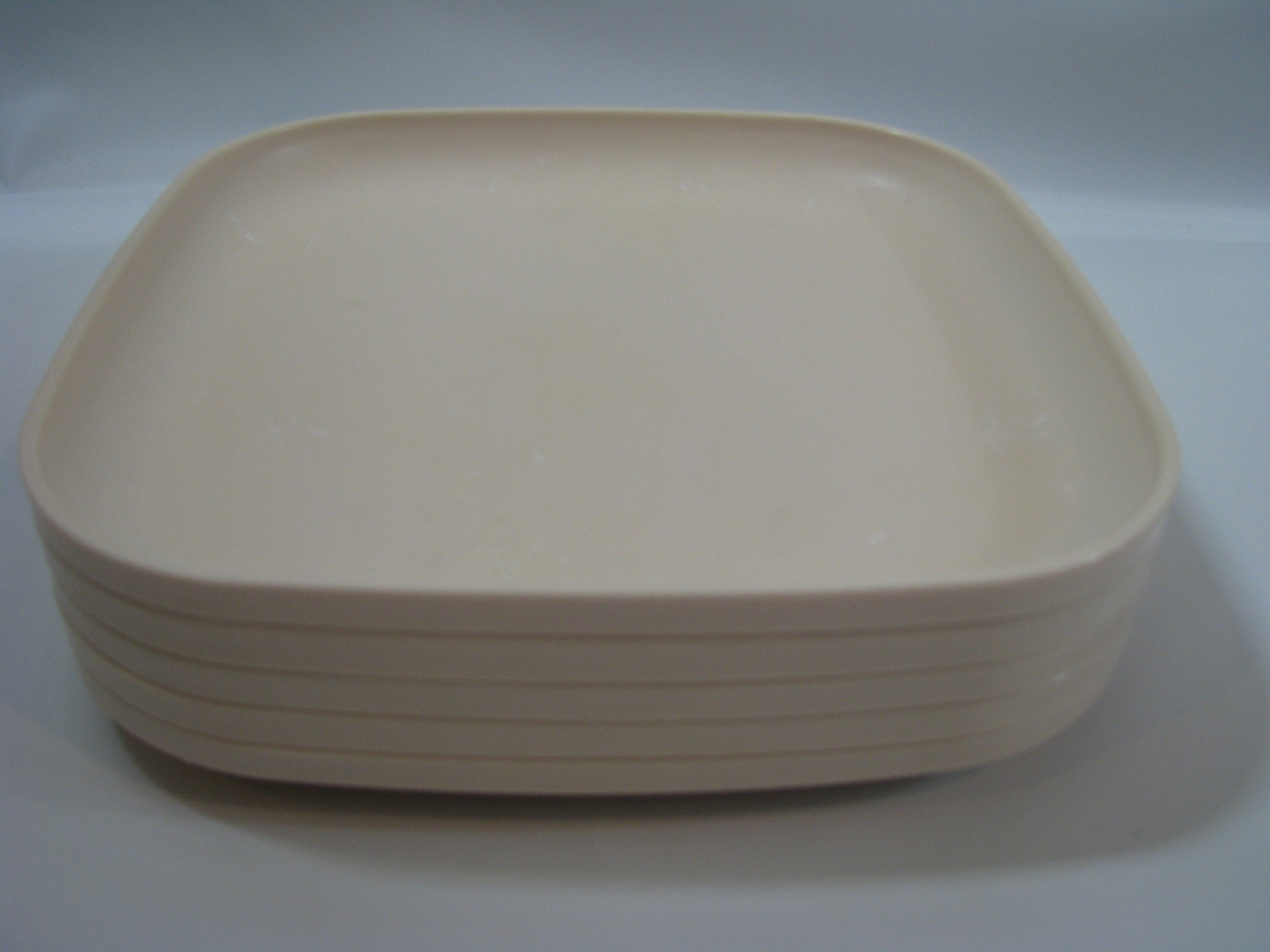 5 Vintage Tupperware Square Luncheon Snack Plates Ivory Rose Etsy