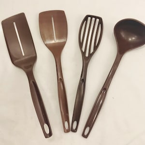 CHOOSE Vintage Foley Plastic Cooking Utensils Spatula Ladle Brown