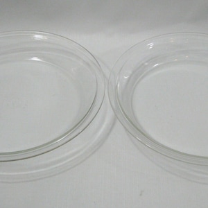 2 Vintage Pyrex Clear Glass 209 9&quot; Pie Plates Dish