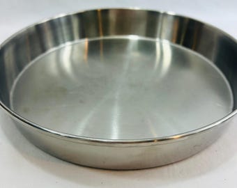 Vintage 9" x 1 1/2" Stainless Steel Round Cake Baking Pan