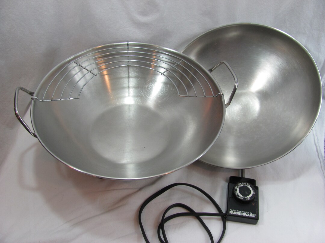 Vintage Farberware 14 Electric Wok Stainless Steel With Etsy