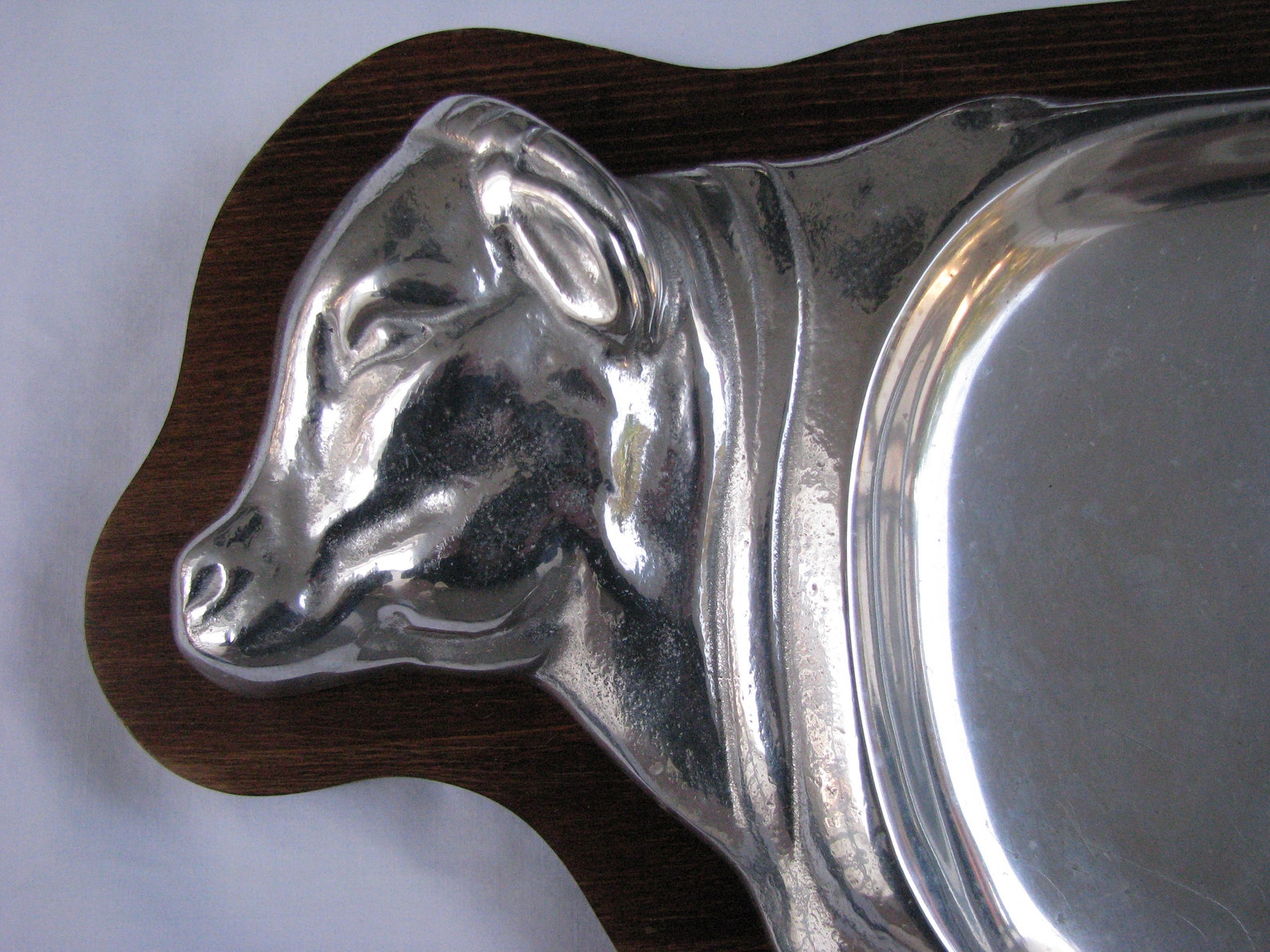 Set of 4 Vintage Cast Aluminum Pewter Bull Steer Steak Sizzler Etsy