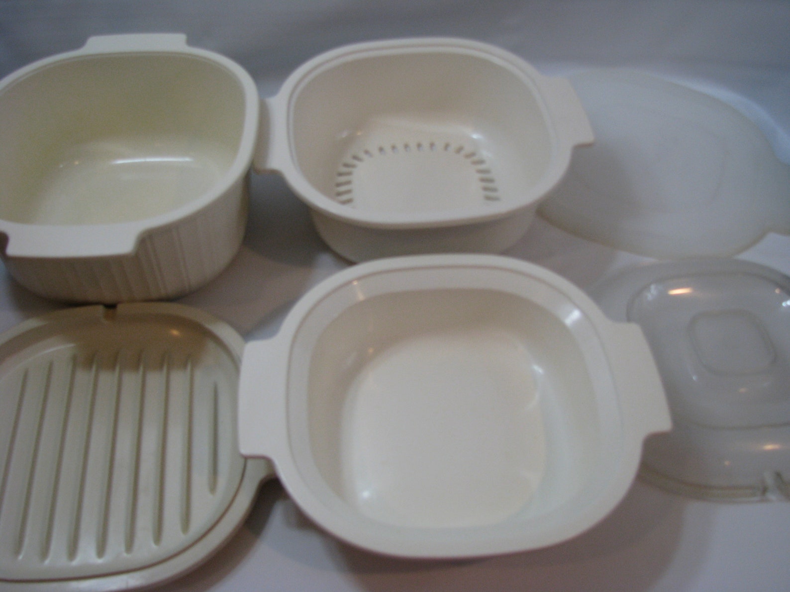 6 Pc Rubbermaid Microwave Cookware Stack Cooker 1 & 3 Qt Etsy