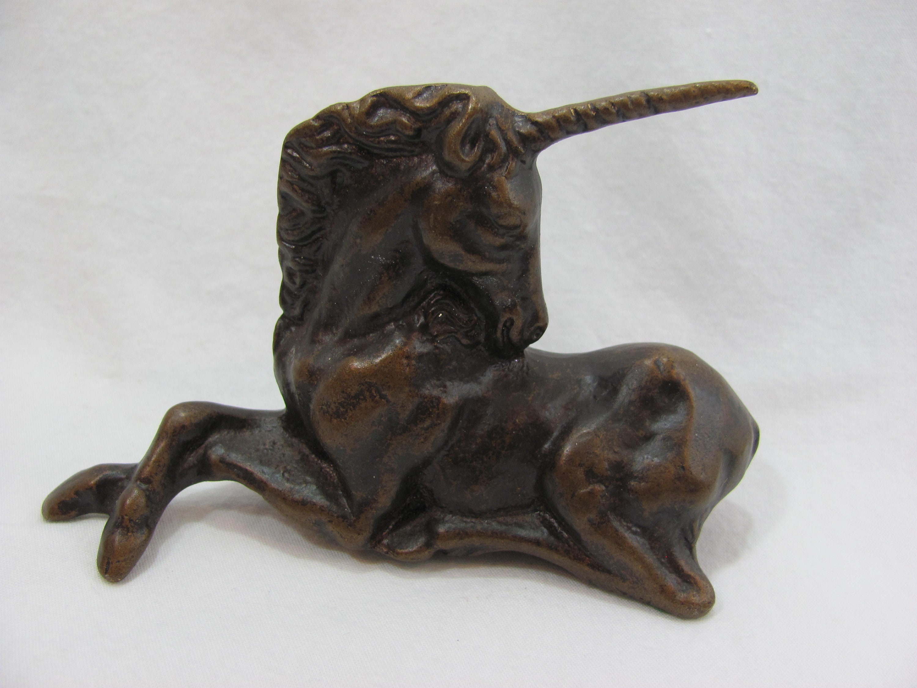Scott Nelles Signed 1982 Bronze Unicorn Sculpture Statue