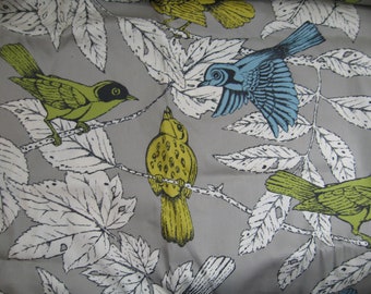 Treetops Seedling by Thomas Paul for Suburban Home Fabric Birds Leaves Cotton 2.5 Yards