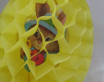 Vintage Easter Egg Bunny Honeycomb Tissue Paper Centerpiece Decoration Die Cut