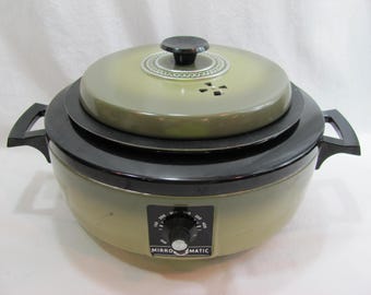 Cacerola eléctrica vintage Mirro Matic verde aguacate M-0341-58