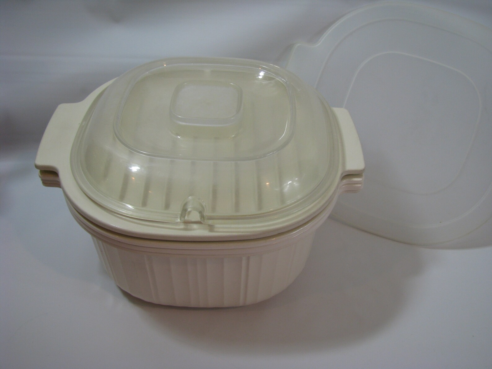 6 Pc Rubbermaid Microwave Cookware Stack Cooker 1 & 3 Qt Etsy