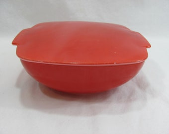 vintage Pyrex Red Square 515B-015 Cocotte pour hôtesse avec couvercle 1-1/2 pinte