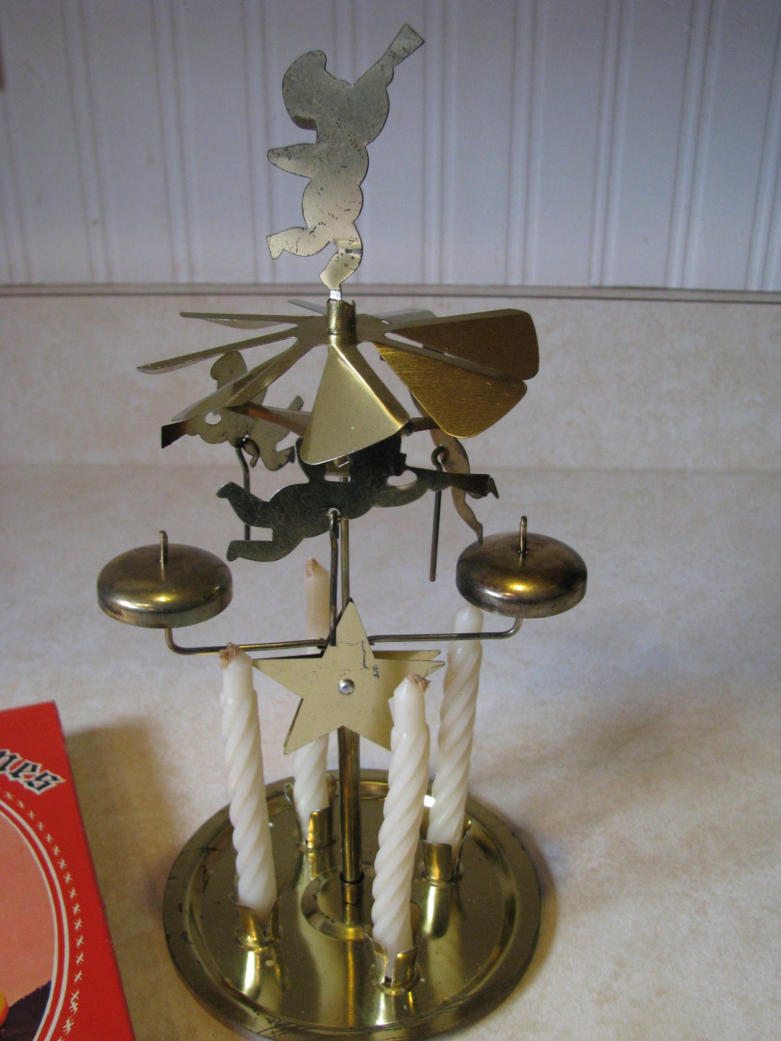 Vintage Brass Swedish Angel Chimes Christmas Candle Holder Etsy