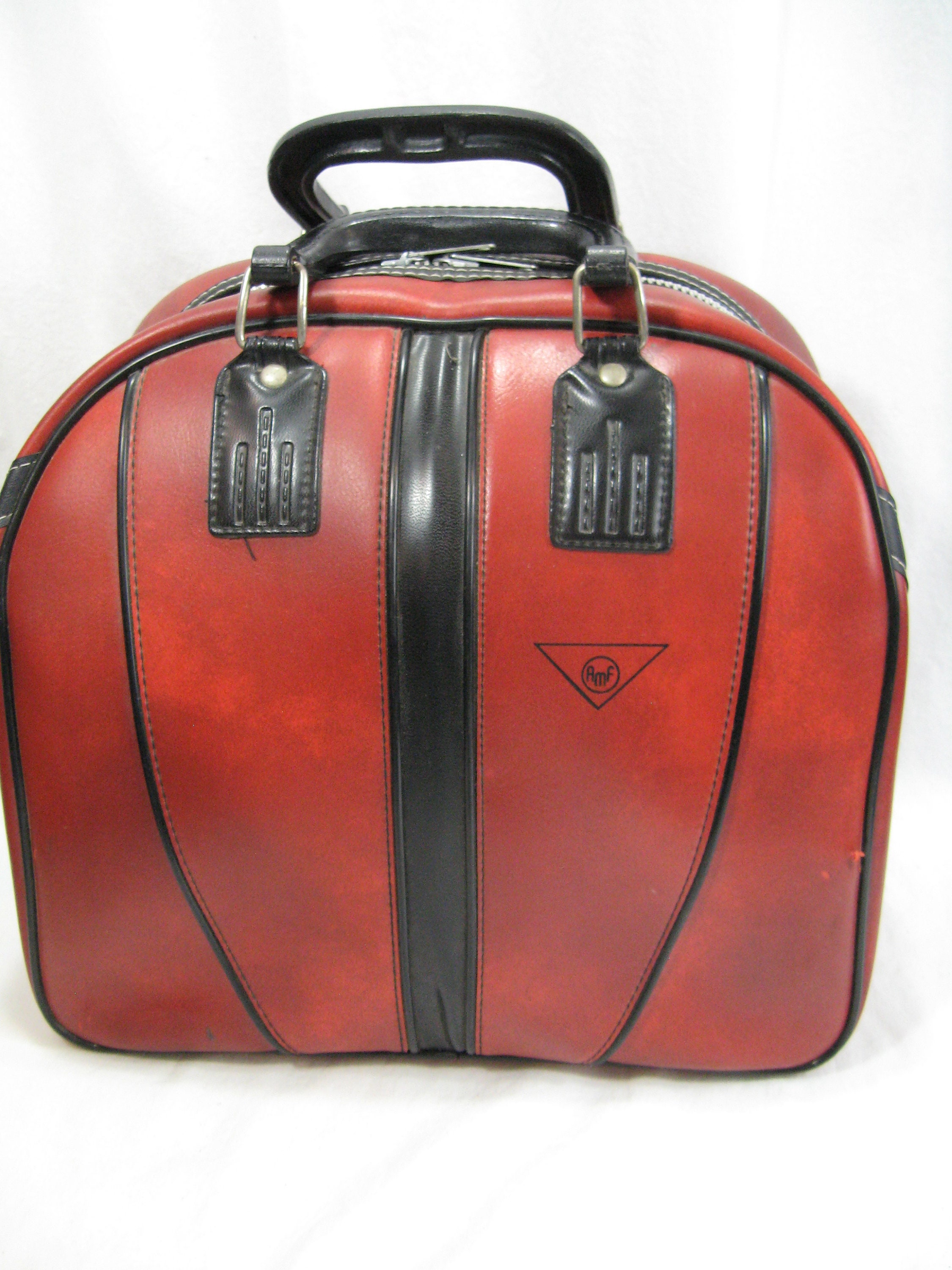 Deer-print leather bowling bag