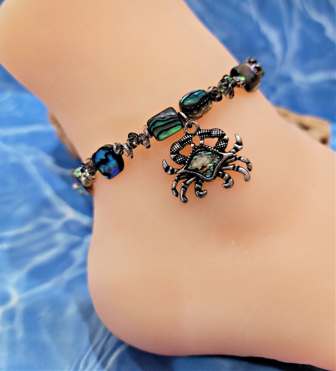 Abalone Shell Crab Anklet ~ Spirit Animal ~ Marine Life, Beach Life ...