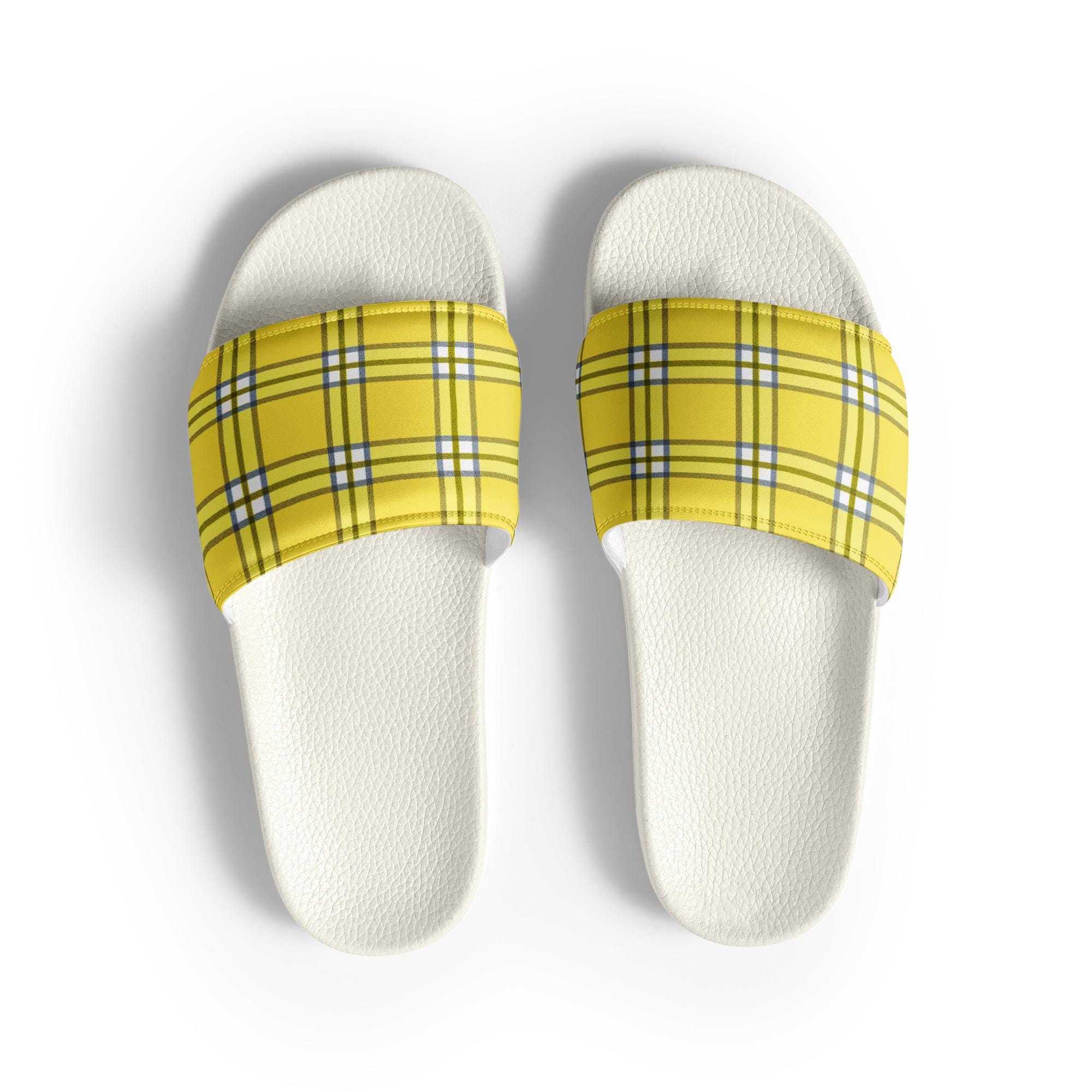 Clueless Yellow Plaid Slides – Mens Sandals - Etsy display picture 2