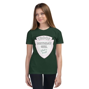 Troop Birthday Girl Youth Tee – Forest Green or White