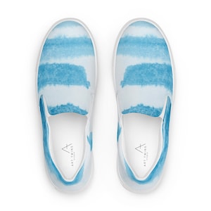 Men’s Slip-On Canvas Shoes – Watercolor Abstract Print