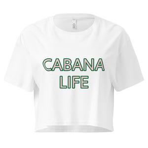 Top corto para mujer Cabana Life: camiseta estampada rosa y verde, estilo resort de verano